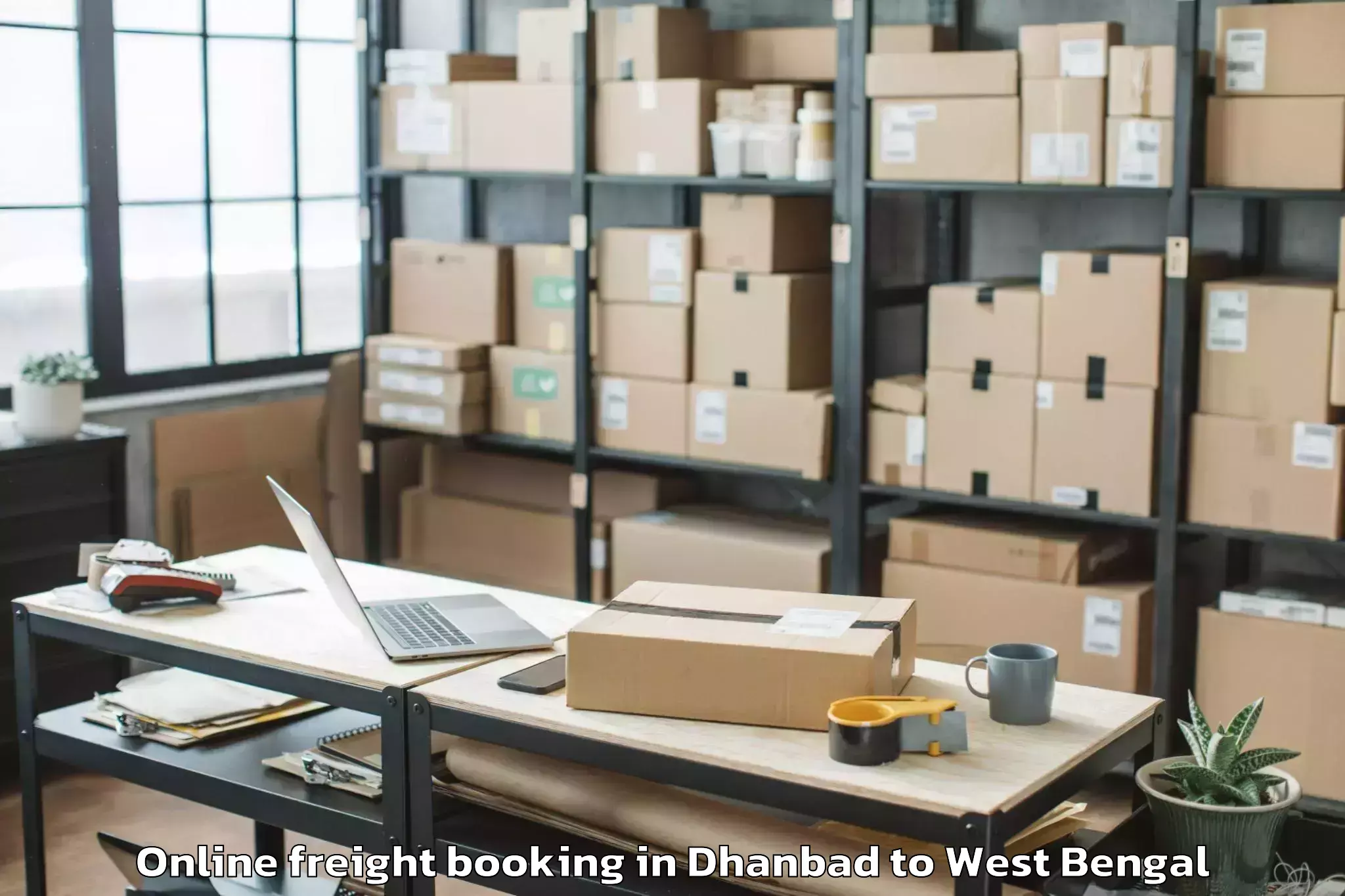 Top Dhanbad to Samsi Online Freight Booking Available